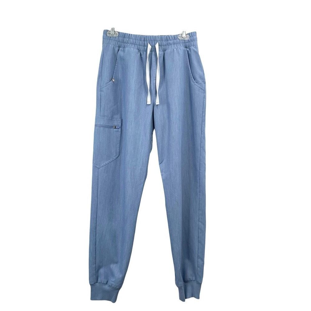 Figs High Waisted Zamora Jogger Scrub Pants Size S light blue